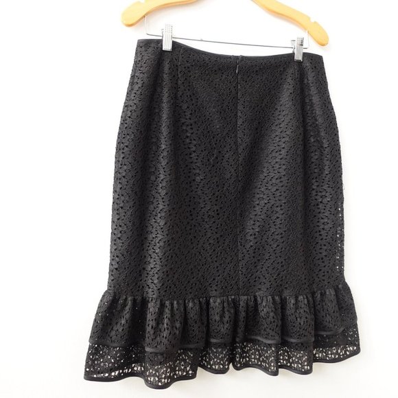 Black Lace Skirt Size Large Mini Trumpet Fitted Layered Overlay‎ Mermaid CANADA - Picture 7 of 11